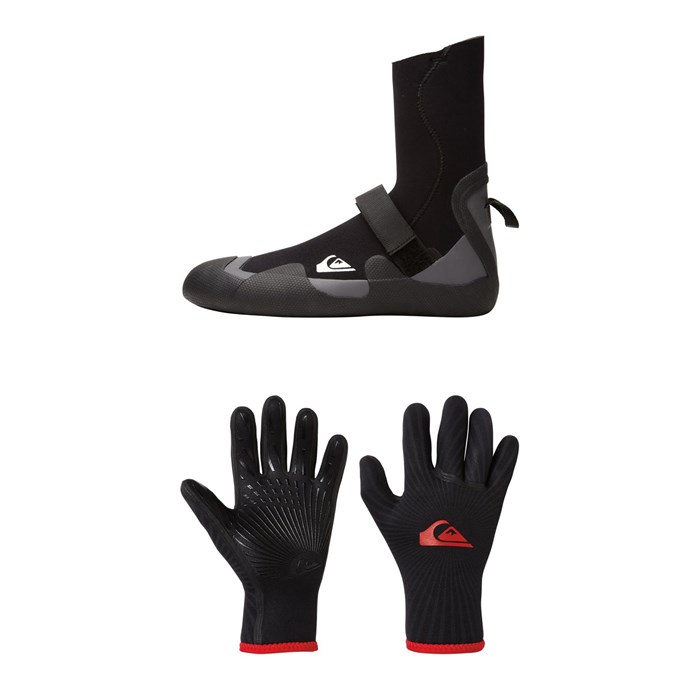 Quiksilver - Syncro 5mm Round Toe Booties + Syncro 3mm 5 Finger Gloves
