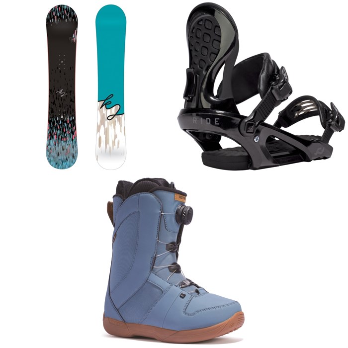 K2 - First Lite Snowboard - Women's + Ride LXH Snowboard Bindings - Women's + Ride Sage Boa Coiler Snowboard Boots - Women's 2017