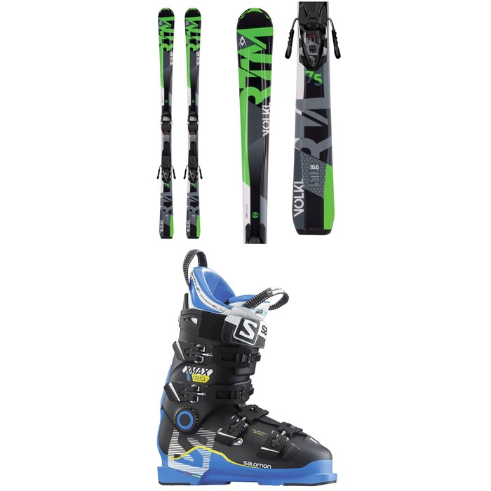 Völkl - Volkl RTM 75 Skis + 4Motion 10.0 Bindings + Salomon X Max 120 Ski Boots