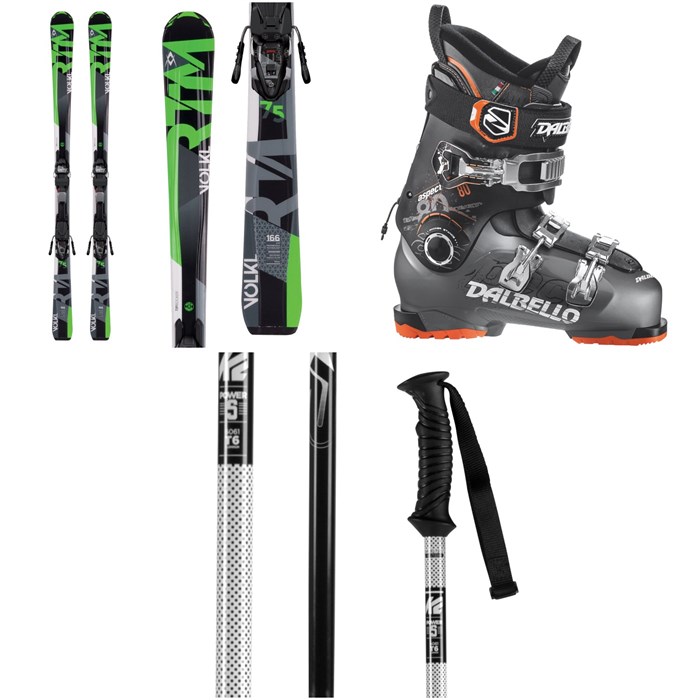 Völkl - Volkl RTM 75 Skis + 4Motion 10.0 Bindings + Dalbello Aspect 80 Ski Boots + K2 Power 5 Ski Poles