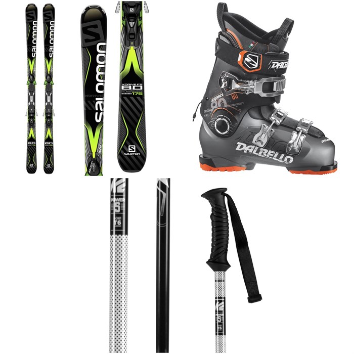 Salomon - X-Drive 8.0 FS Skis + MXT12 Bindings + Dalbello Aspect 80 Ski Boots + K2 Power 5 Ski Poles