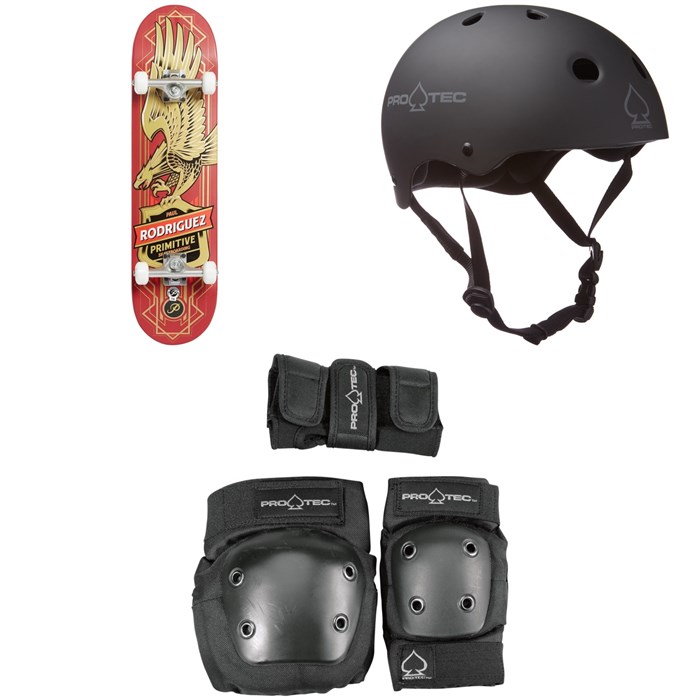 Primitive - Rodriguez Eagle 7.8 Skateboard Complete + Pro-Tec Classic Skateboard Helmet + Street Gear Junior Skateboard Pads - Kids'