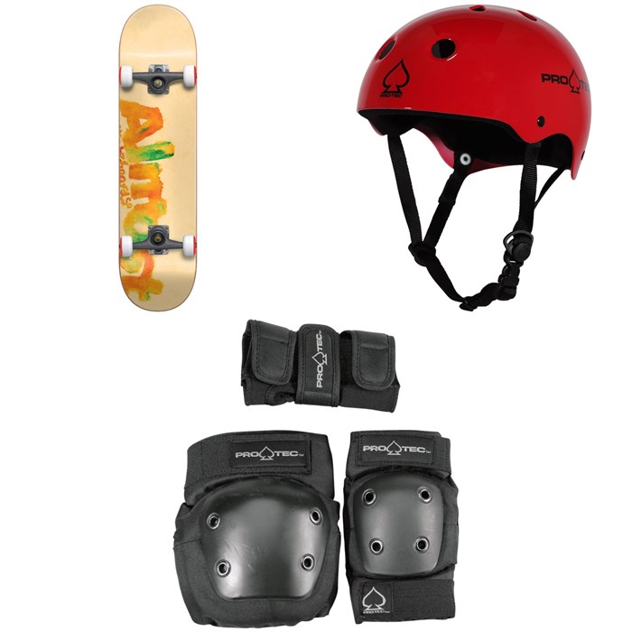 Almost - Blotchy 7.75 Skateboard Complete + Pro-Tec Classic Skateboard Helmet + Pro-Tec Street Gear Junior Skateboard Pads
