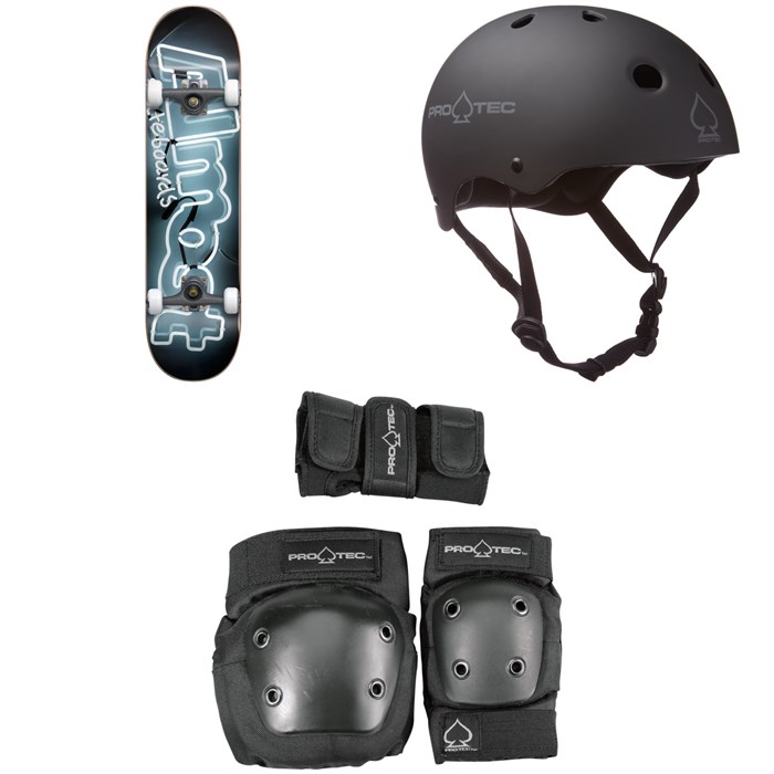 Almost - Neon 7.625 Skateboard + Pro-Tec Classic Skate Skateboard Helmet + Pro-Tec Street Gear Junior Skateboard Pads