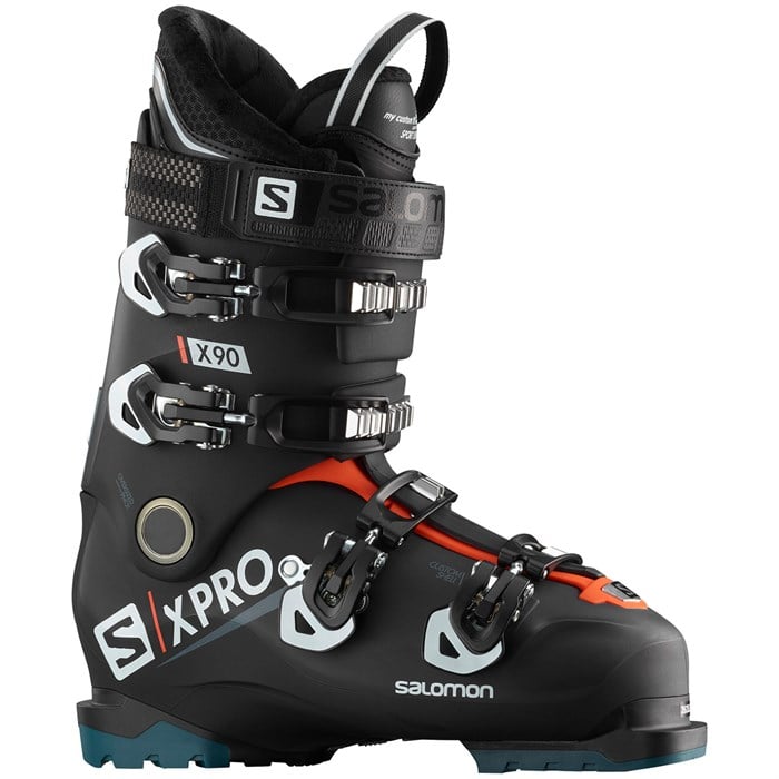 High End $400 Mens Salomon X-Pro R80 Energyzer Wide Black Yellow Ski Boots Used 