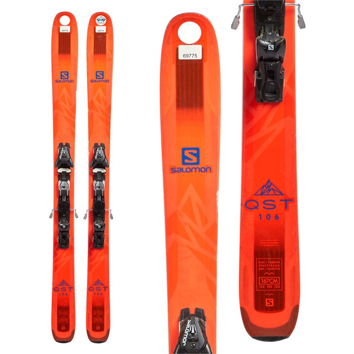 Salomon QST 106 Skis + Salomon Z12 Speed Bindings 2018 Used evo