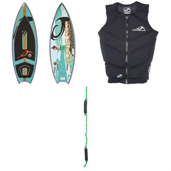 Inland Surfer - Swallow V2 Wakesurf Board + Comp Vest + Follow Basic Surf Rope