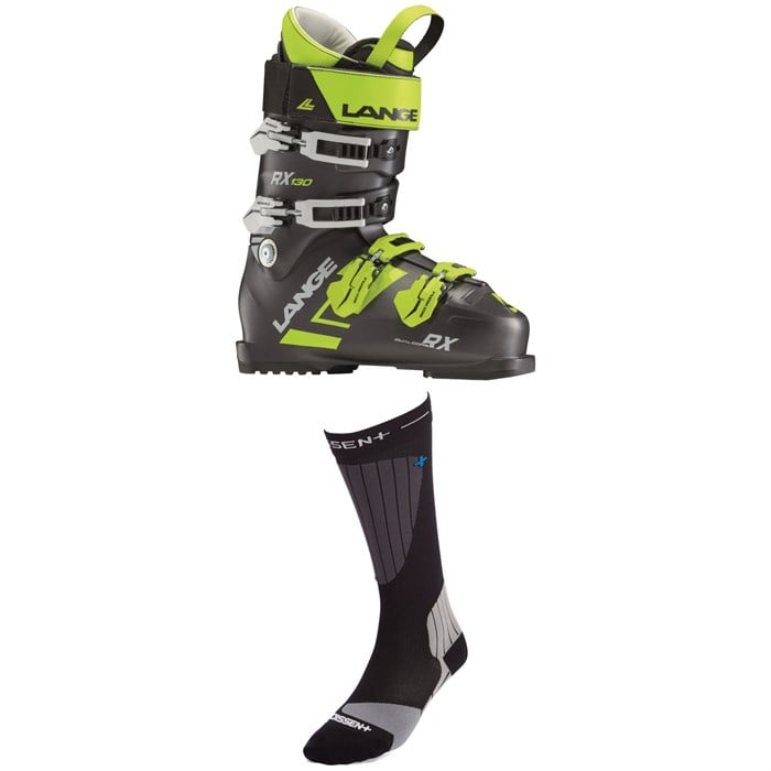 Lange - RX 130 Ski Boots + Dissent Ski GFX Compression Hybrid Protect Socks