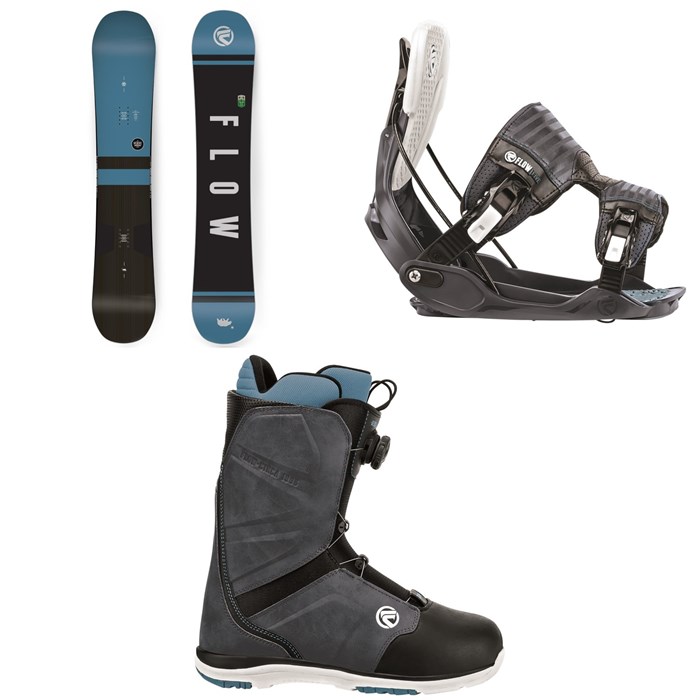 Flow - Verve Snowboard + Flow Five Fusion Snowboard Bindings + Flow Aero Coiler Snowboard Boots 2018
