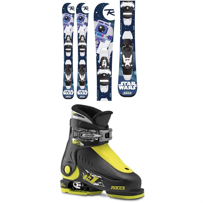 Rossignol - Star Wars Baby Skis + Kid-X 4 Bindings - Little Kids' + Roces Idea Adjustable Alpine Ski Boots (16.0-18.5) - Little Kids'