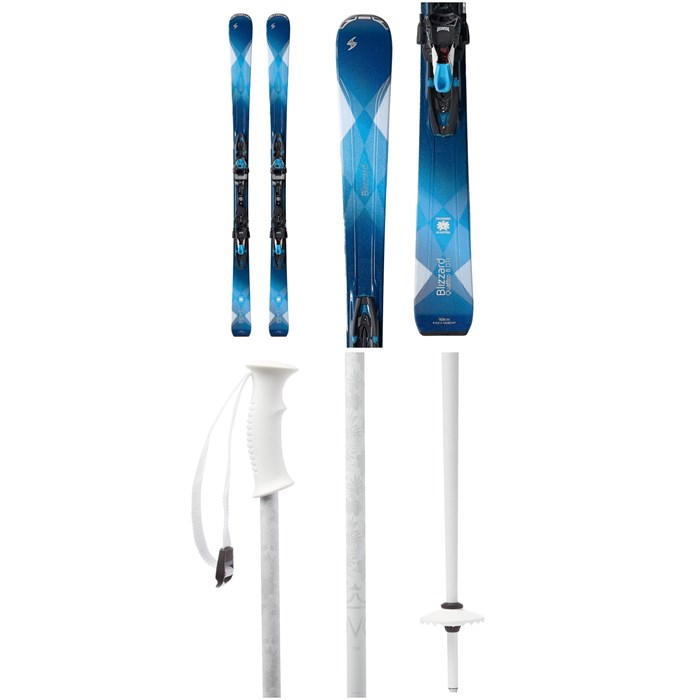 Blizzard - Quattro 8.0 Ti Skis + TCX12 Bindings - Women's + evo Double-E Ski Poles