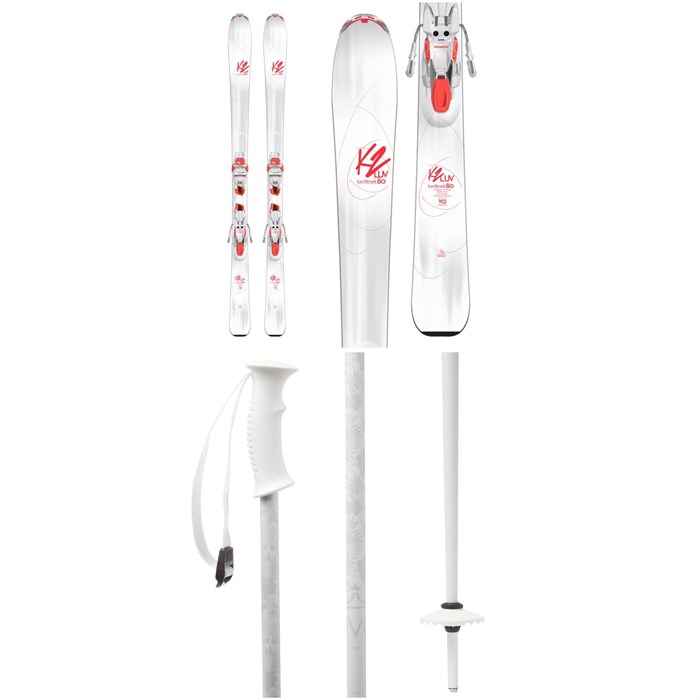 K2 - Luv Struck 80 Skis + ER3 10 TCx Light Bindings - Women's + evo Double-E Ski Poles