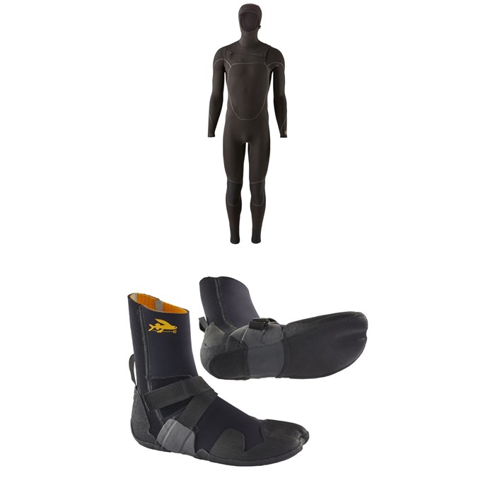 Patagonia - R3 Yulex Front Zip Hooded Wetsuit + Patagonia R3 Yulex Split Toe Wetsuit Boots