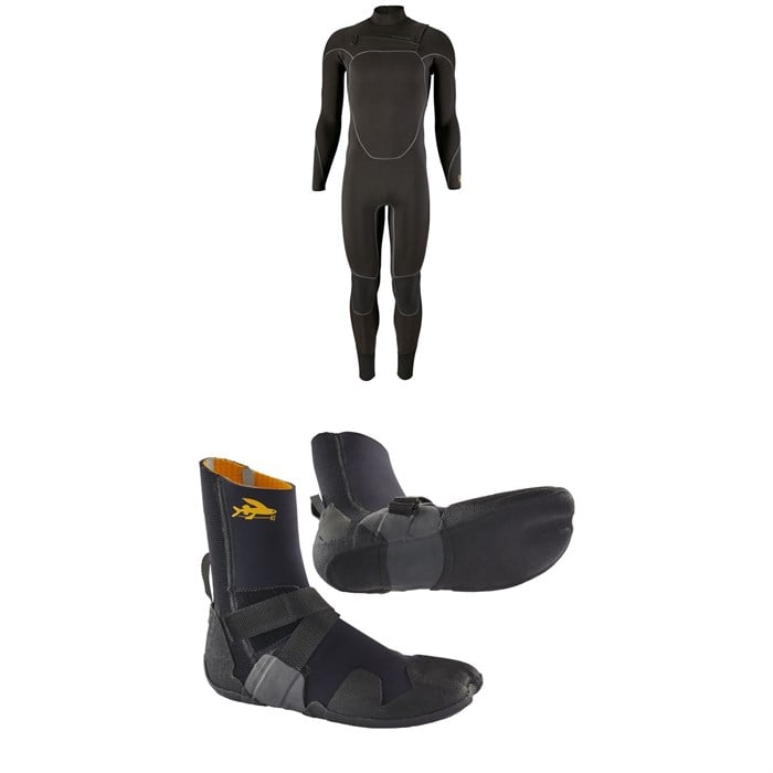 Patagonia - R3 Yulex Front Zip Wetsuit + Patagonia R3 Yulex Split Toe Wetsuit Boots