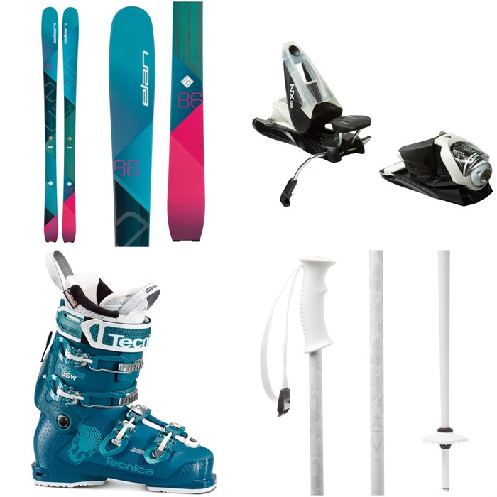 Elan - Ripstick 86 Skis - Women's + Look NX 12 Dual WTR Ski Bindings + Tecnica Cochise 95 W Ski Boots - Women's 2018 + evo Double-E Ski Poles