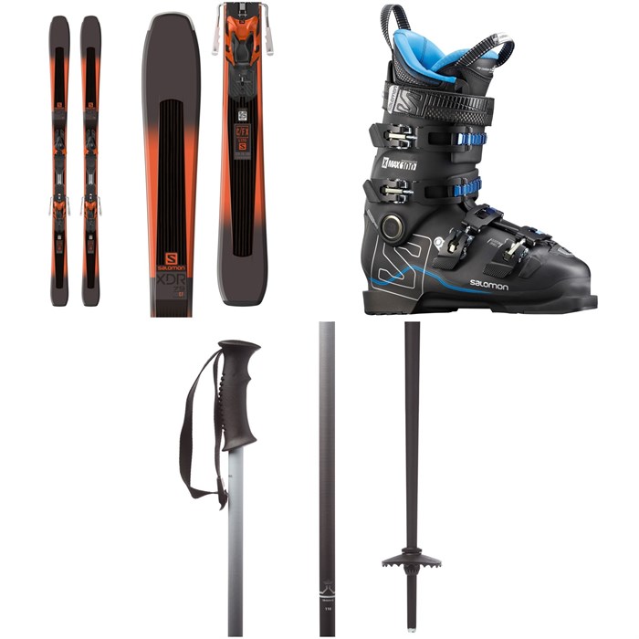 Salomon - XDR 79 CF Skis + XT10 Bindings + Salomon X Max 100 Ski Boots 2018 + evo Double-E Ski Poles