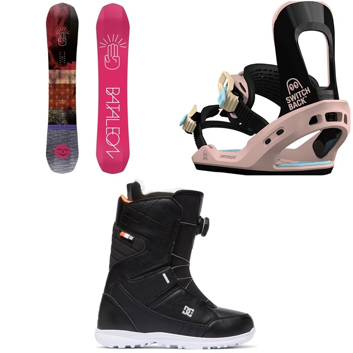 Bataleon - Push Up Snowboard + Switchback Static Snowboard Bindings + DC Search Boa Snowboard Boots - Women's 2019