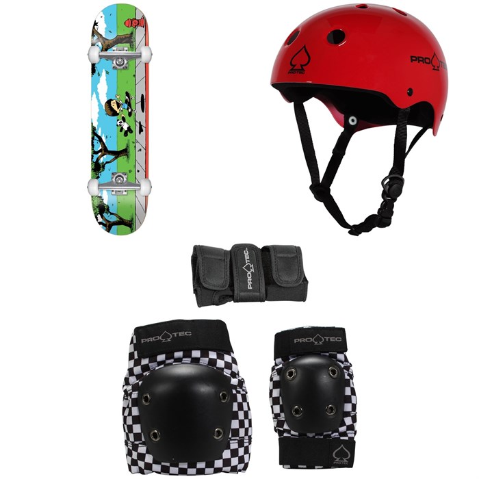 Enjoi - BFF Resin 7.75 Skateboard Complete + Pro-Tec Classic Skate Skateboard Helmet + Street Gear Junior Skateboard Pads 3