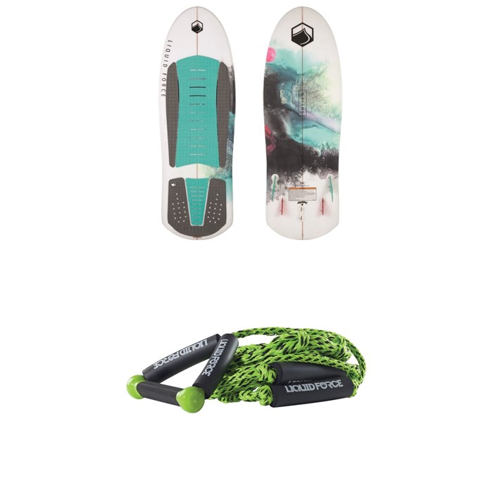 Liquid Force - Sheila Wakesurf Board + 9" Handle + Knotted Surf Rope