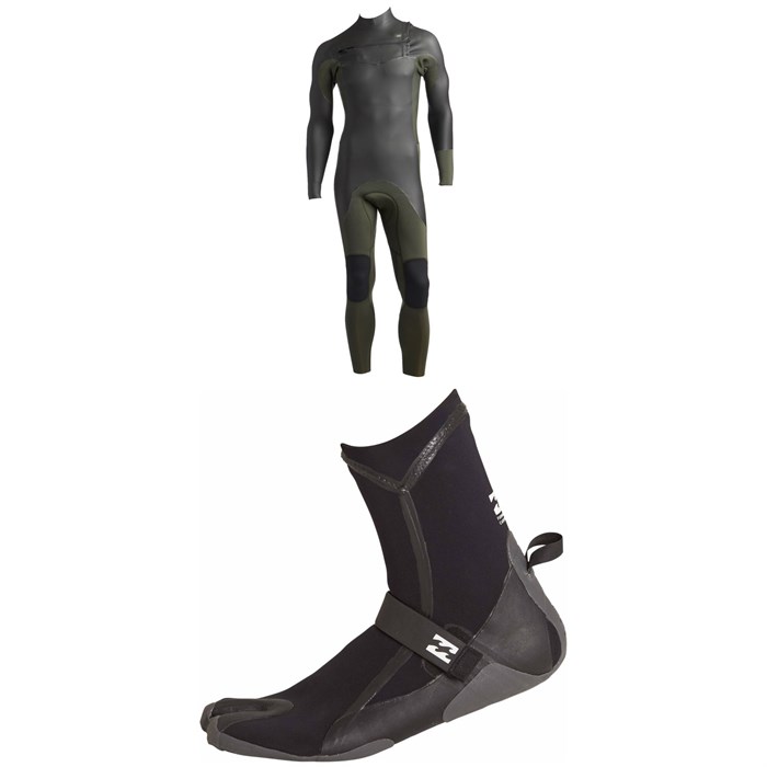 Billabong - 3/2 Furnace Revolution Glide Chest Zip Wetsuit +  3mm Furnace Carbon X Split Toe Boots