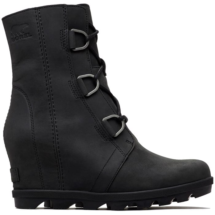 sorel black wedge boots