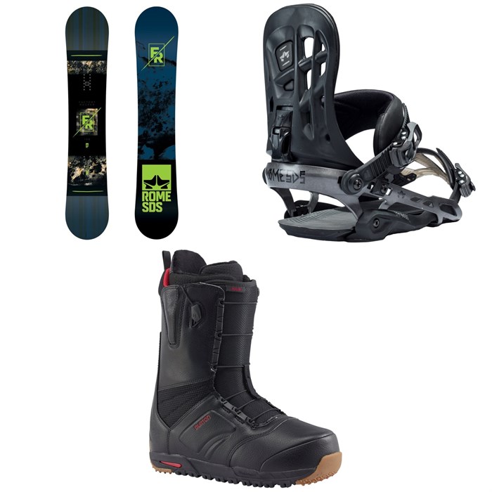 Rome - Factory Rocker Snowboard + Rome 390 Boss Snowboard Bindings + Burton Ruler Snowboard Boots 2018