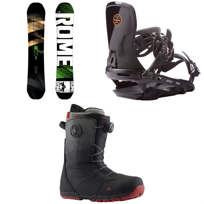 Rome - Mod Snowboard 2018 + Targa Snowboard Bindings 2017 + Burton Ruler Boa Snowboard Boots 2019