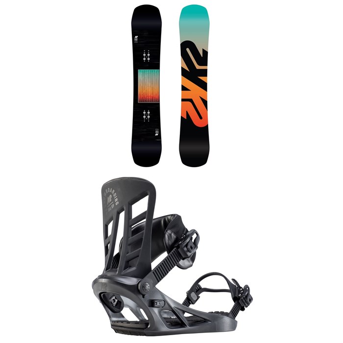 K2 - Afterblack Wide Snowboard + Indy Snowboard Bindings 2020