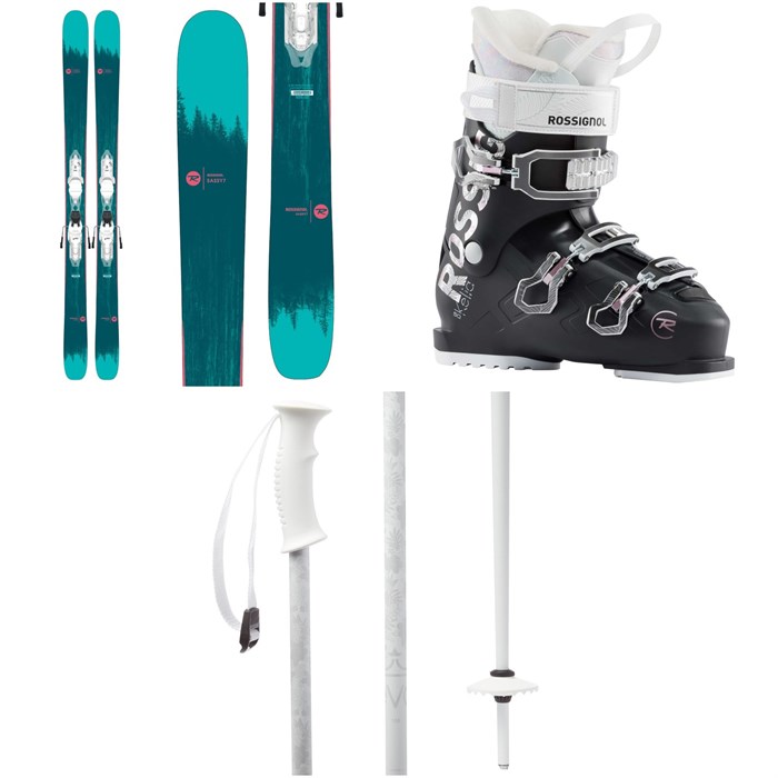 Rossignol - Sassy 7 Skis + Xpress 10 Bindings - Women's 2020 + Rossignol Kelia 50 Ski Boots - Women's 2020 + evo Double-E Ski Poles 2020