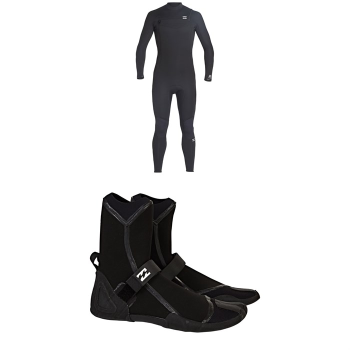 Billabong - 4/3 Absolute Chest Zip GBS Wetsuit + Furnace 3mm Ultra HS Wetsuit Boots