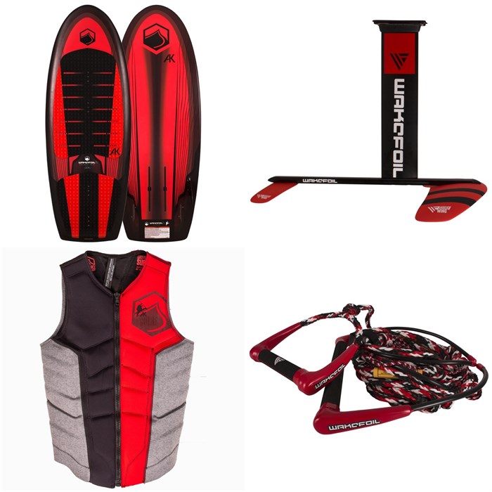 WAKEFOIL - SS AK Foil Package + AK Ghost Comp Wake Vest + Dual Handled Foil Rope 2019