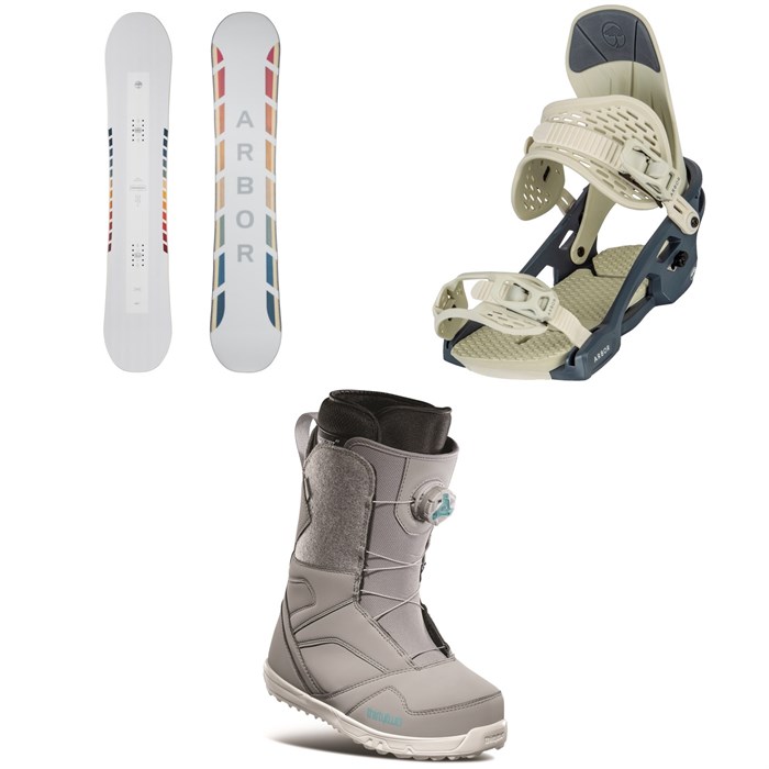 Arbor - Poparazzi Rocker Snowboard + Arbor Acacia Snowboard Bindings + thirtytwo STW Boa Snowboard Boots - Women's 2021