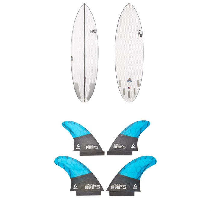Lib Tech - Nude Bowl Surfboard + Quad Fin Set