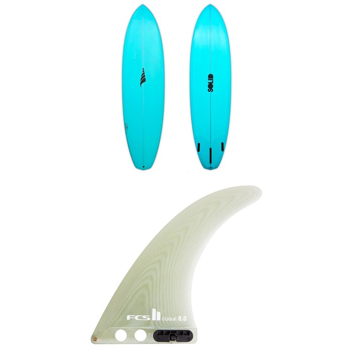 Solid Surf Co - Diamond Jig Surfboard + FCS II Clique PG Longboard Fin