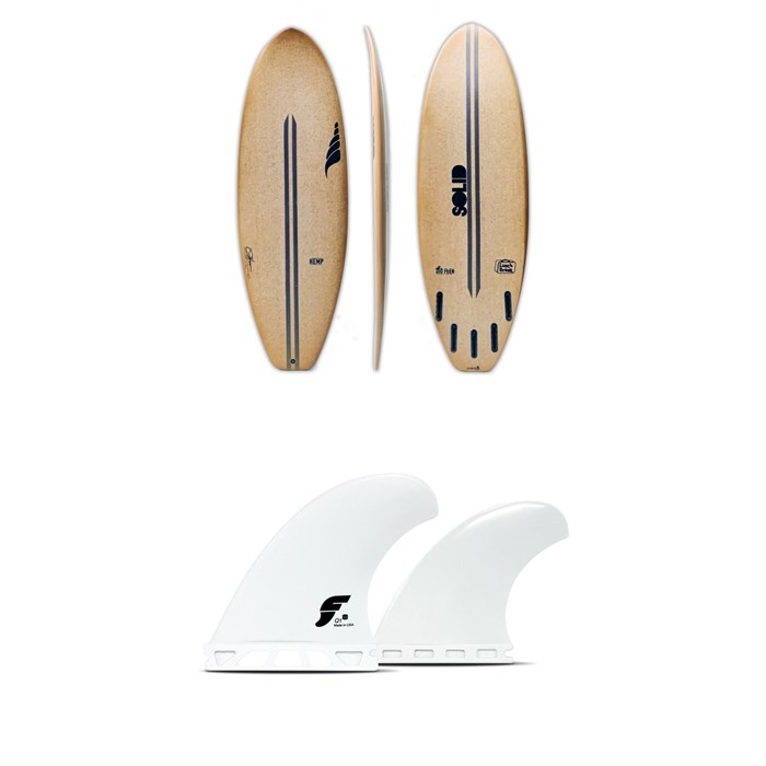 Solid Surf Co - Lunch Break Surfboard + Futures V2Q1 Medium Thermotech Quad Fin Set
