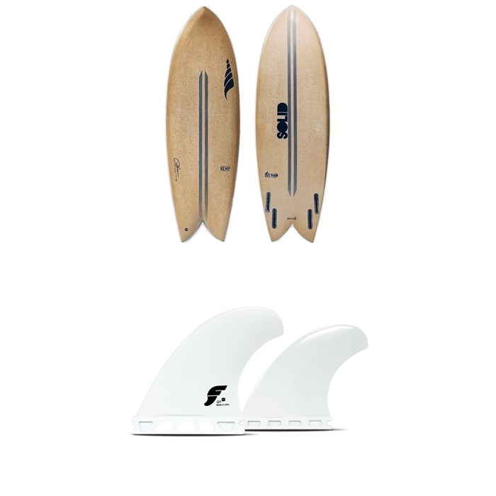 Solid Surf Co - Throwback Surfboard + Futures V2Q1 Medium Thermotech Quad Fin Set