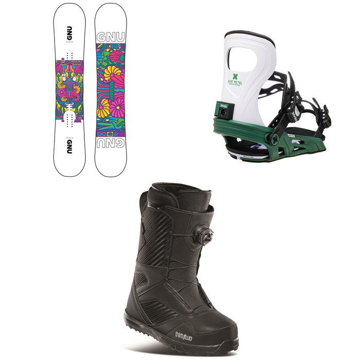 GNU - Asym B-Nice BTX Snowboard + Bent Metal Metta Snowboard Bindings + thirtytwo STW Boa Snowboard Boots - Women's 2021
