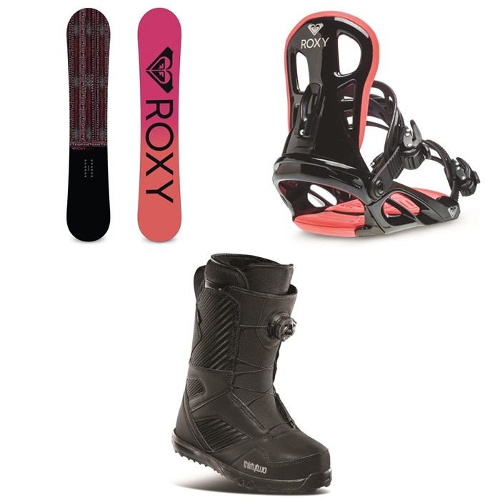 Roxy - Wahine Snowboard + Classic Snowboard Bindings + thirtytwo STW Boa Snowboard Boots - Women's 2021