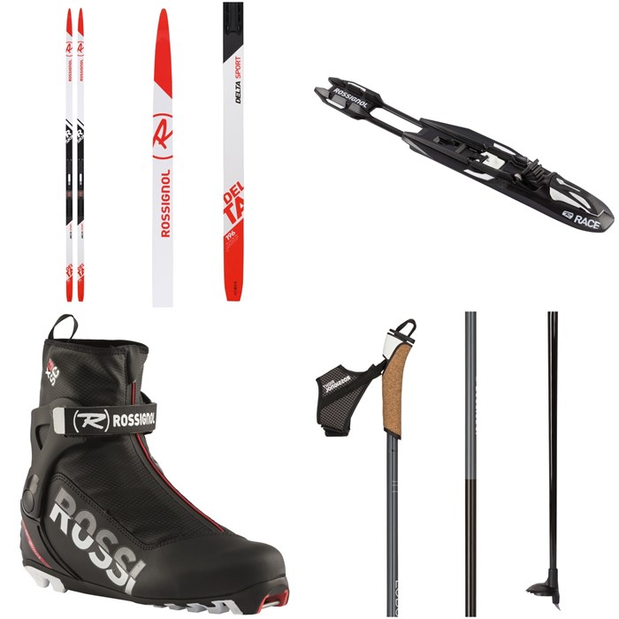 Rossignol - Delta Sport R-Skin IFP Cross Country Skis + Race Bindings + X-6 SC Race Boots + Force 3 Poles 2021
