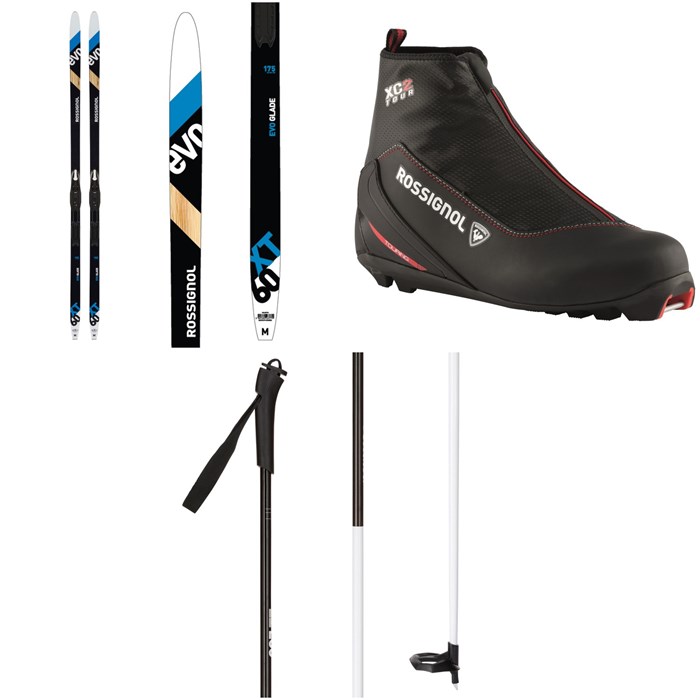 Rossignol - Evo XT 60 Classic Cross Country Skis + Tour Step In Bindings + XC-2 Cross Country Boots 2021 + FT-500 Poles 2021