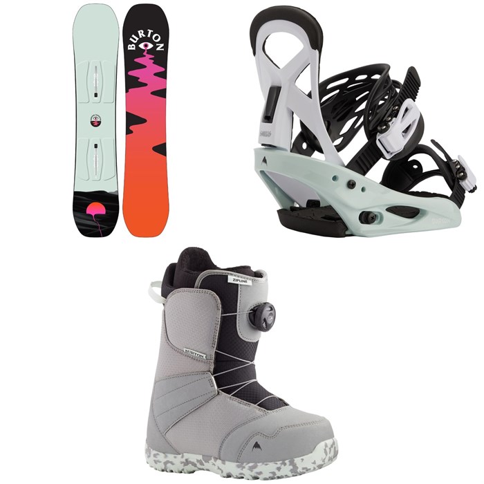 Burton - Yeasayer Smalls Snowboard + Smalls Snowboard Bindings + Zipline Boa Snowboard Boots - Kids' 2021