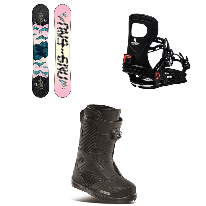 GNU - Asym Velvet C2 Snowboard + Bent Metal Metta Snowboard Bindings + thirtytwo STW Boa Snowboard Boots - Women's 2021