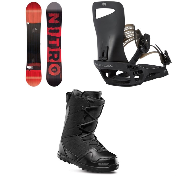 Nitro - Prime Screen Snowboard + Rome Slice SE Snowboard Bindings + thirtytwo Exit Snowboard Boots 2020