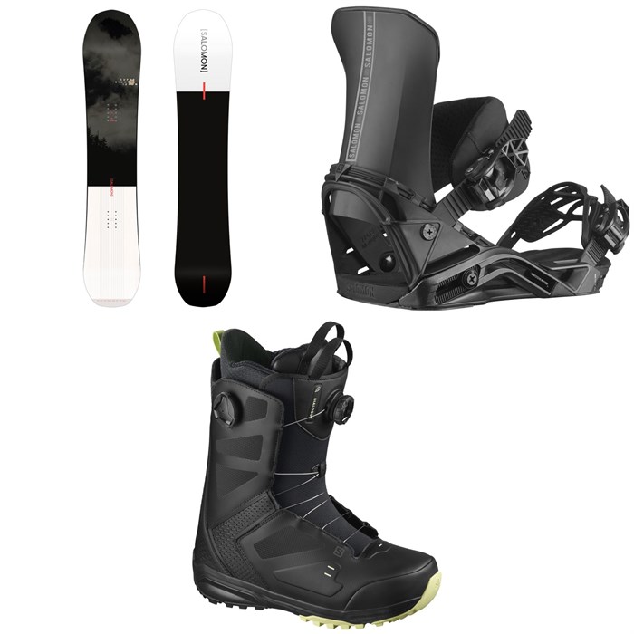 Salomon - Super 8 Snowboard + District Snowboard Bindings + Dialogue Focus Boa Snowboard Boots 2021