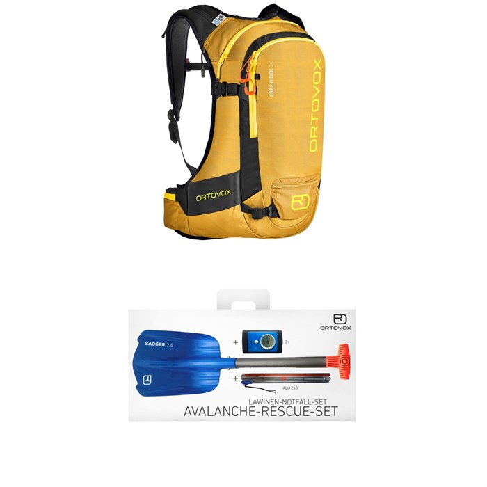 Ortovox - Free Rider 24L Backpack + 3+ Avalanche Rescue Kit