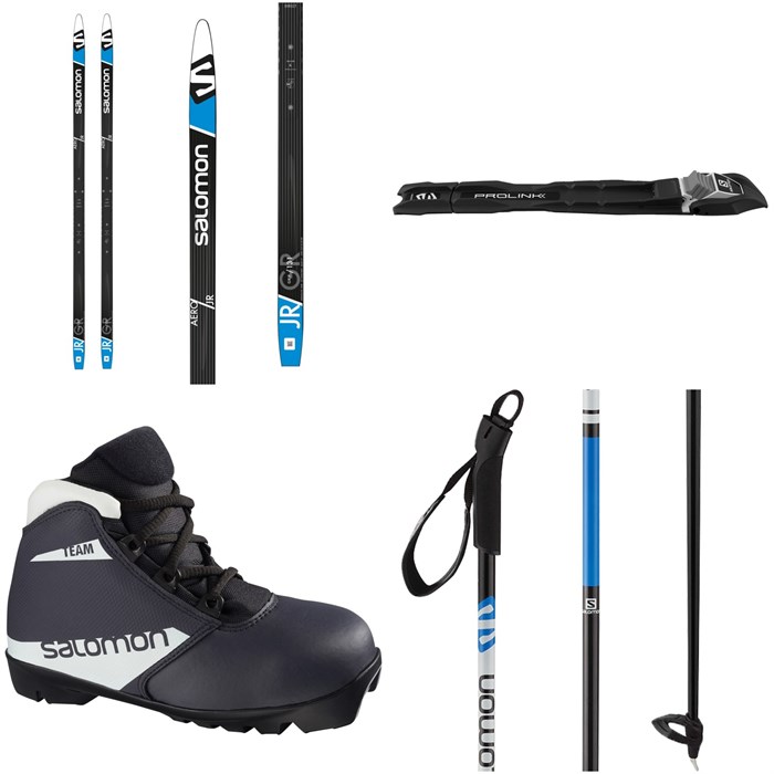 Salomon - Aero Grip Jr Cross Country Skis + Prolink Access Jr Bindings + Team Prolink Jr Ski Boots + Escape Alu Jr Poles - Kids' 2021