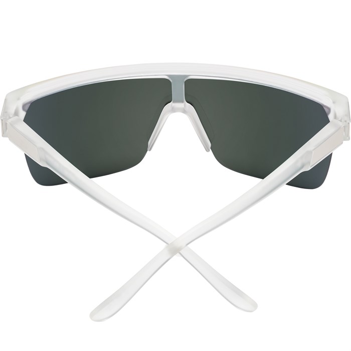 Spy Flynn Sunglasses - Black/White Frame - Grey/Red Flash Mirror Lens