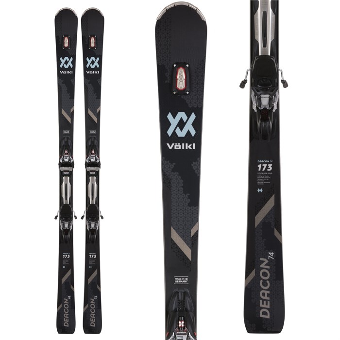 Völkl Deacon 74 Black Skis + rMotion2 12 GW Bindings 2021 | evo