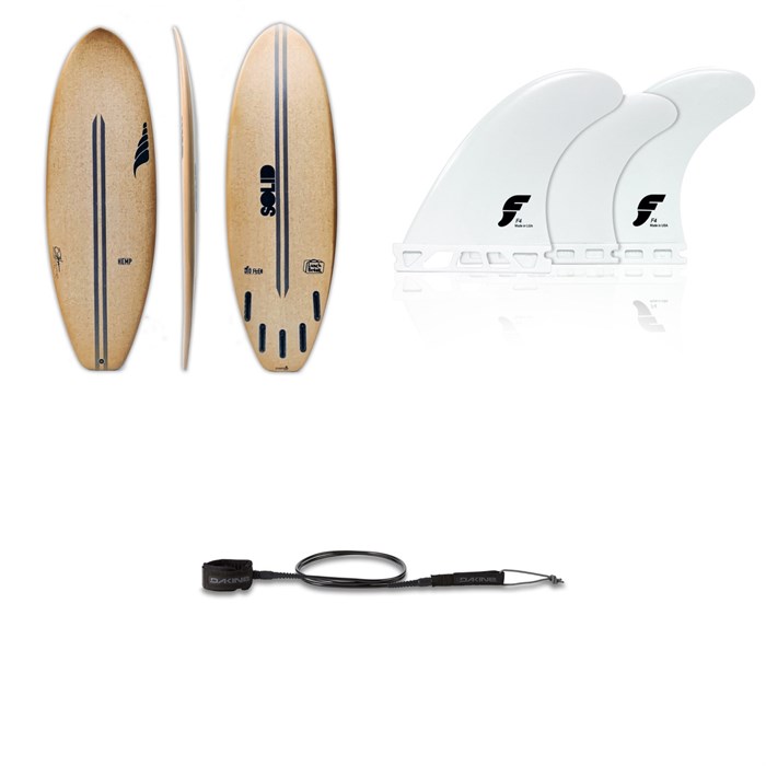 Solid Surf Co - Lunch Break Surfboard + Futures F4 Thermotech Tri Fin Set + Dakine Kainui Team 6' Leash