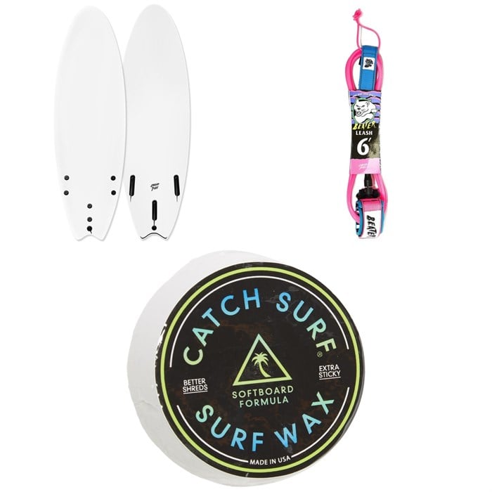 Catch Surf - Blank Series 6'0 Fish - Tri Fin Surfboard + Catch Surf Beater 6' Leash + Catch Surf Surf Wax